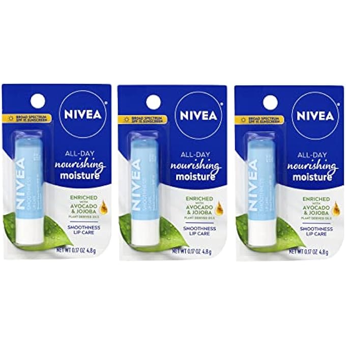 Nivea SMOOTHNESS LIP CARE SPF 15, 0.17 OZ (PACK OF 3) - Image 1